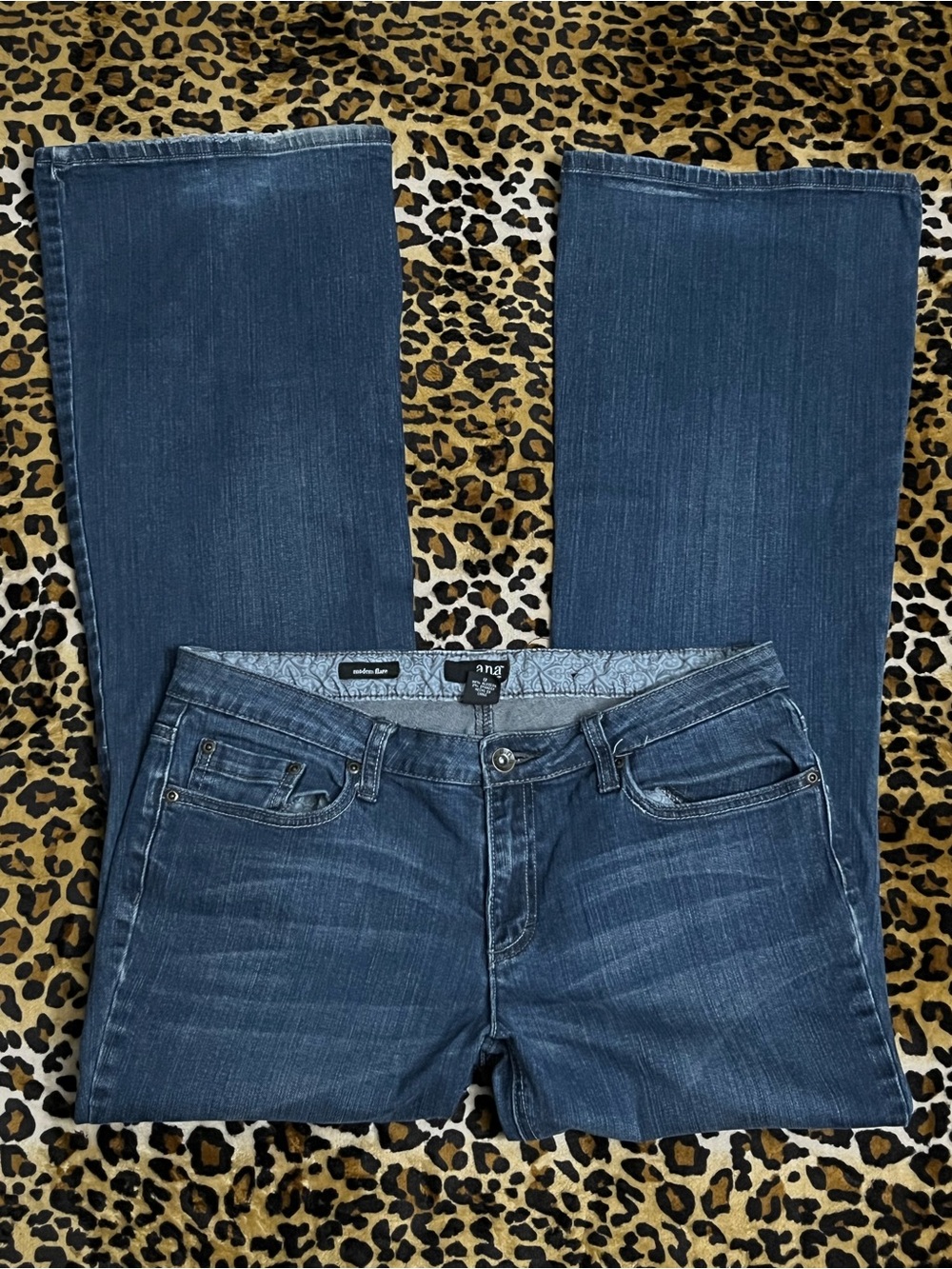 a.n.a Dark Blue Modern Flare Jeans